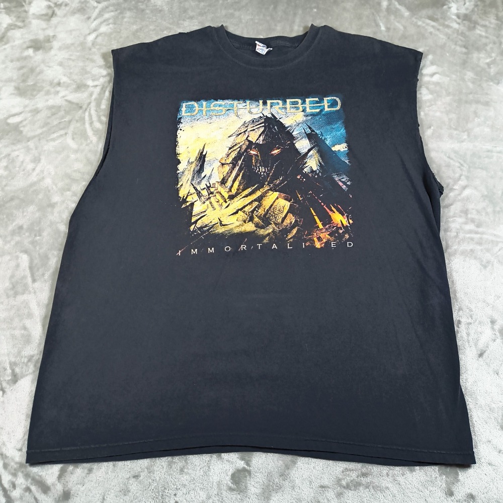 Disturbed Immortalized Shirt Mens 2XL Black Sleeveless Tour Band Merch Concert